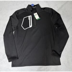 NWT $148 Ralph Lauren RLX Moisture Wicking Black Golf Quarter Zip - Size M